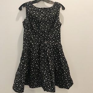 Polka dot black and white dress